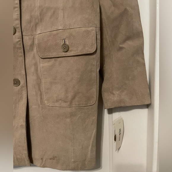 Style & Co Tan Women’s Suede Long Jacket Size Medium - Picture 2 of 9